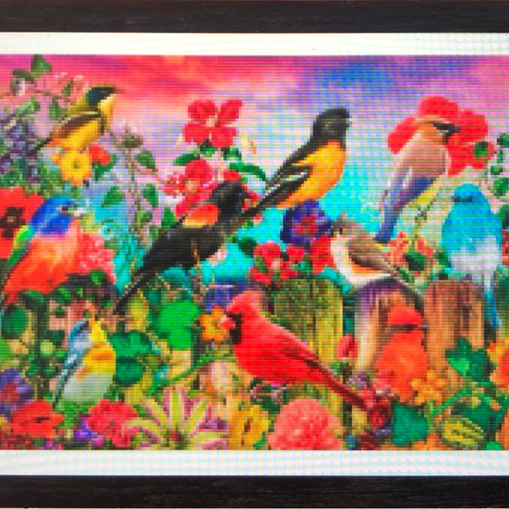 Painting with Diamonds Kit Vibrant Birds and Floral Canvas Art 80cm x 60cm - Picture 2 of 6